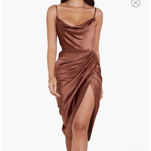 House of CB Reva Satin gathered corset dress